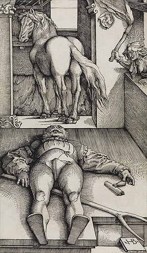 Hans Baldung Grien: Der behexte Stallknecht. Um 1534.Musée de l'Oeuvre Notre Dame