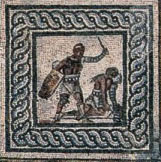 Ausschnitt aus dem Gladiatorenmosaik