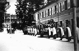 Einmarsch der französischen Truppen in den Schlosshof