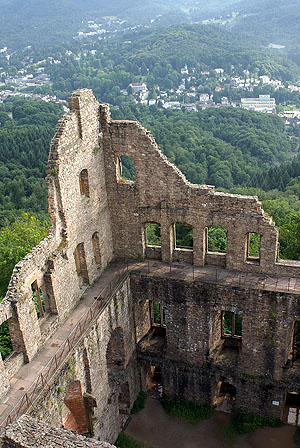 Altes Schloss Hohenbaden, Ansicht vom Vorplatz der Burg. Foto: kulturer.be