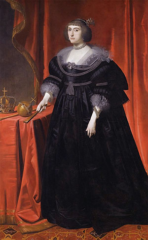 Kurfürstin Elisabeth als Königin von Böhmen. Gerrit van Honthorst, 1634. Kurpfälzisches Museum Heidelberg. Wikimedia Commons/PD.