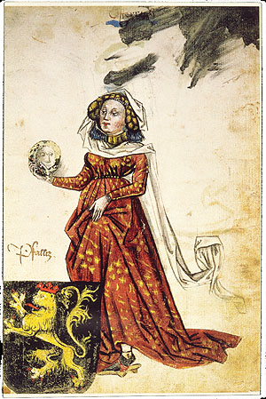 Pfalzgräfin Mechthild (1419 - 1482), Darstellung im Codex Ingeram. Bild: SSG
