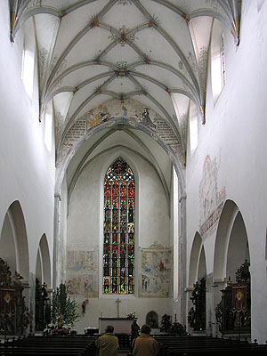 Kloster Heiligkreuztal, Klosterkirche innen in Richtung des Chors. Foto: kulturer.be.