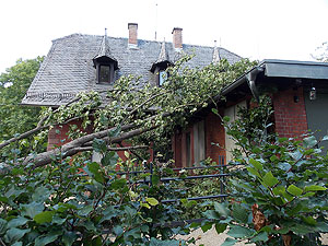 Stumschäden am Wächterhaus. Fotos Annabel Rogge, Vermögen und Bau Baden-Württemberg