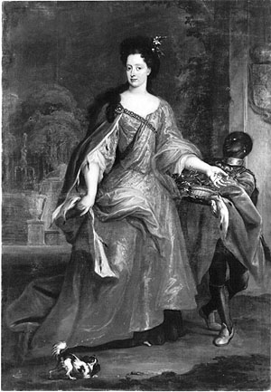 Maria Anna Luisa de Medici, Gemahlin des Kurfürsten Johann Wilhelm von der Pfalz“ (1726) von Anton Schoonjans (1655-1726)