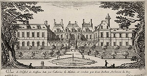 Paris, Hôtel de Soissons. Kupferstich von Israel Silvestre, 17. Jahhrundert. Wikimedia Commons /PD