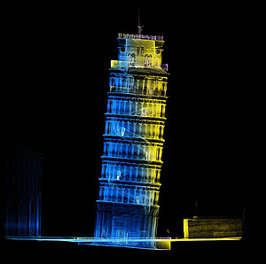 Der digitalisierte schiefe Turm von Pisa. (Bild: dotscene) 