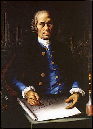 Karl Joseph Riepp, Orgelbaumeister; Porträt 1774, entstanden in Salem, heute Cathédrale de Dijon. Wikimedia Commons /PD