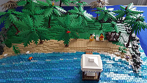 "Strandleben" - Ensemble aus der aktuellen Lego-Ausstellung. Foto: SSG/Joachim Moll 