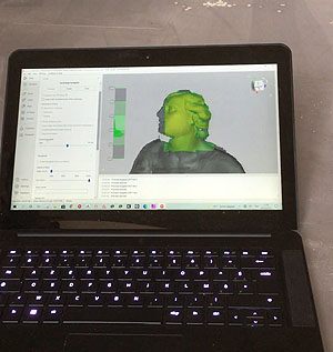 Schlossgarten Schwetzingen: 3 D-Scan der Figur des Arion. Foto