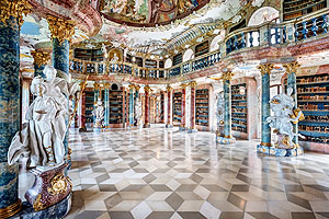 Ehem. Kloster Wiblingen, Bibliothekssaal. Foto: SSG/Günther Bayerl