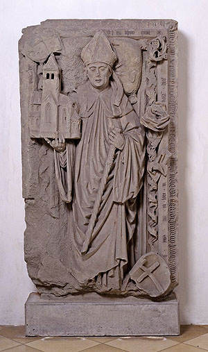 Klosterkirche Wiblingen: Epitaph des Abtes Werner von Ellerbach, 1492. Foto: LMZ / Steffen Hauswirth