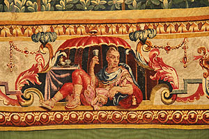 Schloss Bruchsal, Detail aus einem Teppich der Grotesken-Serie, Bordüre im chinoisen Stil. Foto: kulturer.be
