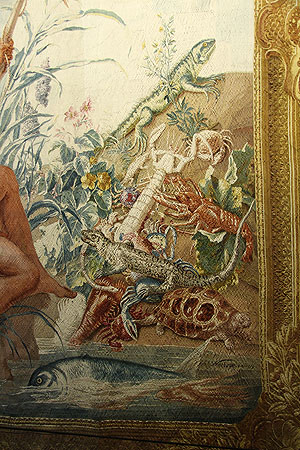 Schlossmuseum Mannheim, Detail aus einem der Tapiserien der "Neu-Indien-Serie". 