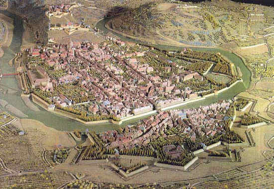 Modell der Stadtmit den Befestigungsanlagen.  Ville de Besanon 