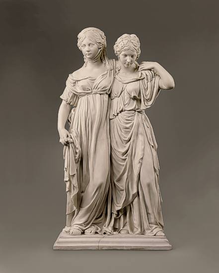 Carl Friedrich Hagemann nach Johann Gottfried Schadow, Doppelstandbild der Prinzessinnen Luise und Friederike von Preu�en. 1795/96